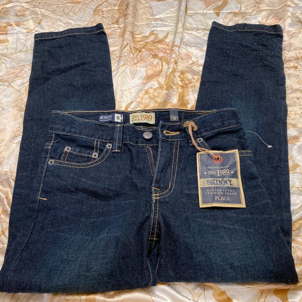 NWT Original Brand Youth Size 8 Straight Fit Dark Blue Jeans